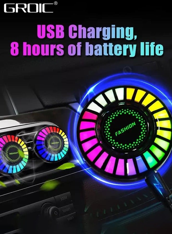 GROIC Car Ambient Light,Air Freshener Vent Clip,24 LED RGB Light Car Atomosphere Light,100 Color Modes, APP Control,Vent Fixation,Car Accessories Gifts - Image 3
