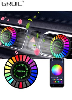 GROIC Car Ambient Light,Air Freshener Vent Clip,24 LED RGB Light Car Atomosphere Light,100 Color Modes, APP Control,Vent Fixation,Car Accessories Gifts  - Image 1