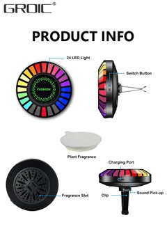 GROIC Car Ambient Light,Air Freshener Vent Clip,24 LED RGB Light Car Atomosphere Light,100 Color Modes, APP Control,Vent Fixation,Car Accessories Gifts  - Image 5