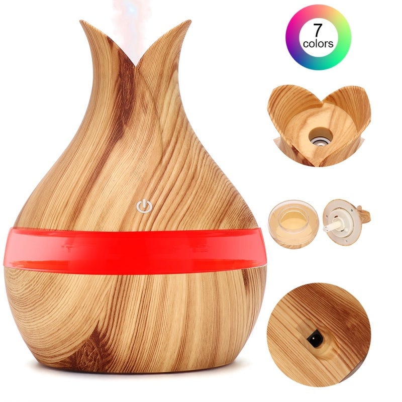 Aroma Essential Oil Diffuser 7 Colors LED Light Flower Petals Shape - Low Noise Air Humidifier for Home Use Health Protection Gift Choice - Image 2