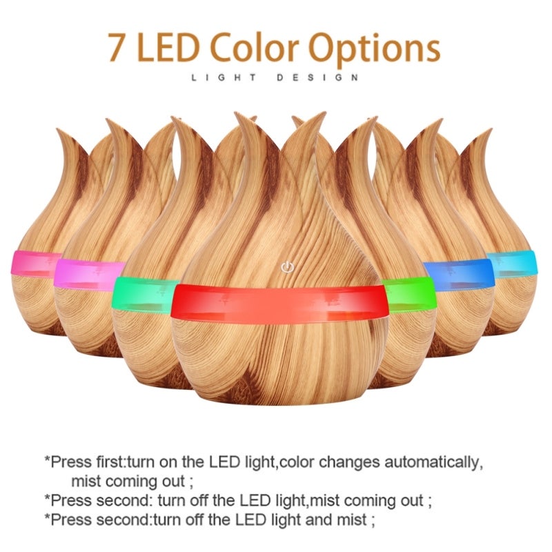 Aroma Essential Oil Diffuser 7 Colors LED Light Flower Petals Shape - Low Noise Air Humidifier for Home Use Health Protection Gift Choice - Image 5