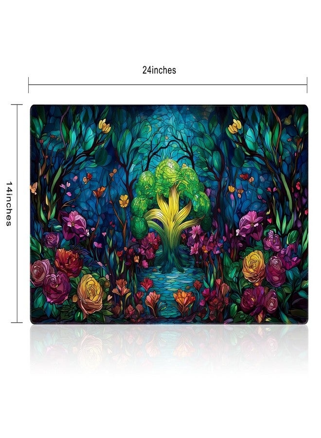 Katomula MTG Playmat, TCG Card Game Playmat, Stitched Edge, Non-Slip Rubber Bottom - 24 x 14 inch - Forest - Image 2