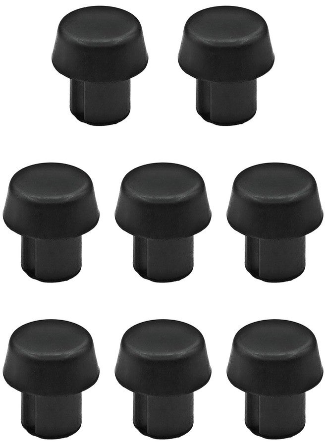 BOKWORE 8 PCS Pool Cue Bottom Rubber Cover Pool Cue Bottom Plug Pole Tail Cover Protection Accessories (Black) - Image 1
