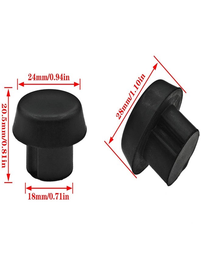 BOKWORE 8 PCS Pool Cue Bottom Rubber Cover Pool Cue Bottom Plug Pole Tail Cover Protection Accessories (Black) - Image 2