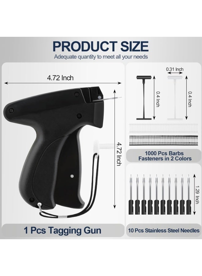 Bukela Stitch Gun for Clothes, Price Tagging Gun for Clothing, Micro Fabric Quick Clothing Fixer with 10 Needles & 1000 Pcs Barb Fasteners for Retail Garment Label(Black) - Image 2