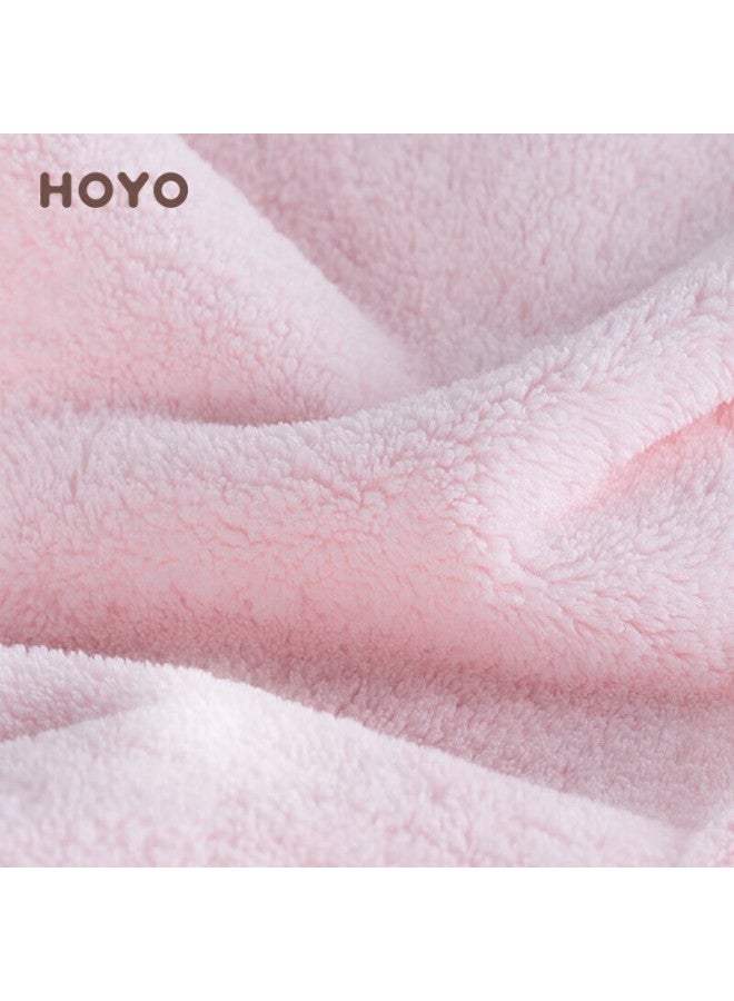 Hoyo Snow Fleece Hair Drying Cap And Towel Set Of Two, Bath And Hair Absorbent Quick-Drying Household Towel For Women, Pink - Image 3