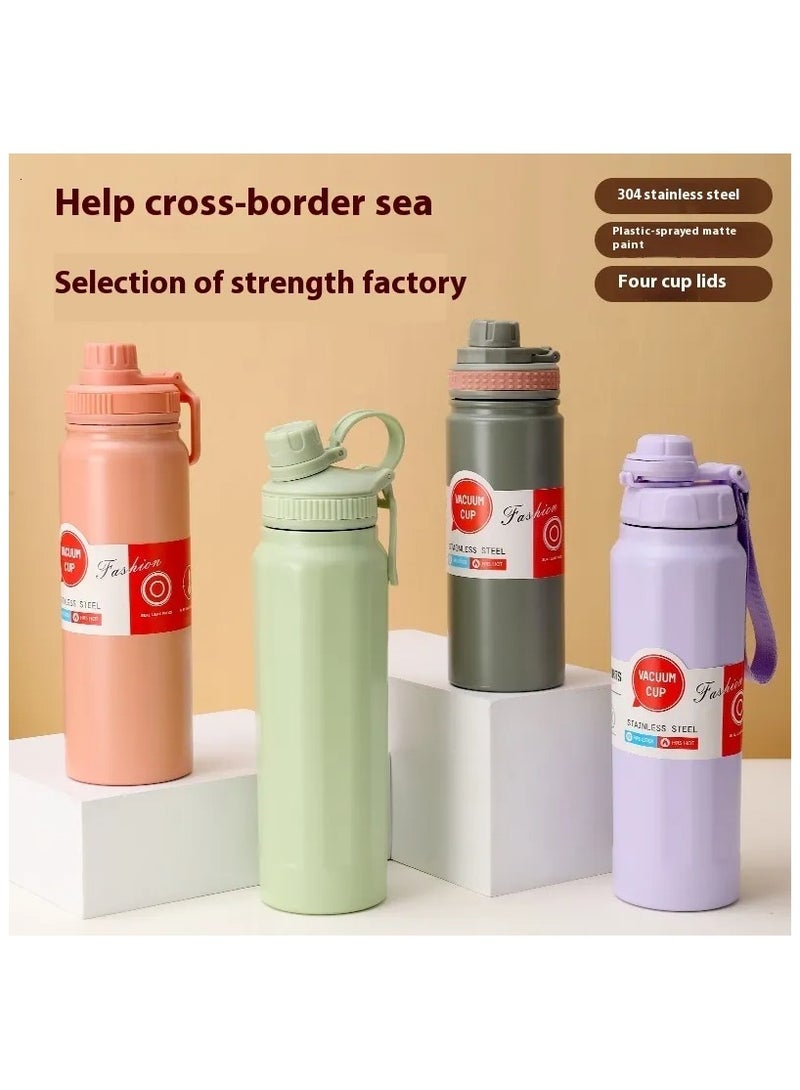 Bisbell Stainless Steel Double Layer Space Portable Water Bottles, Sports Fitness Bottle Large Capacity Cold Insulation, Car Water Cup for Outdoor Travel,BB1420,Peach - Image 2