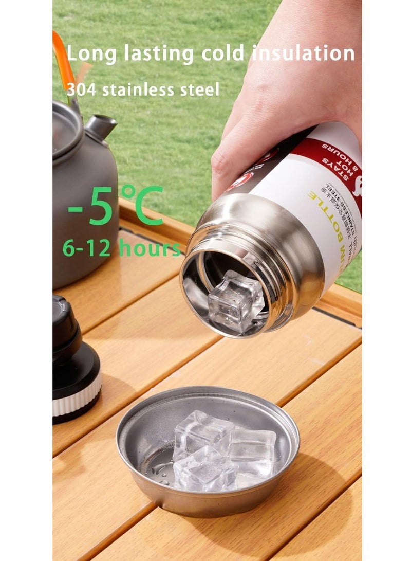 Bisbell Stainless Steel Double Layer Space Portable Water Bottles, Sports Fitness Bottle Large Capacity Cold Insulation, Car Water Cup for Outdoor Travel,BB1420,Peach - Image 3