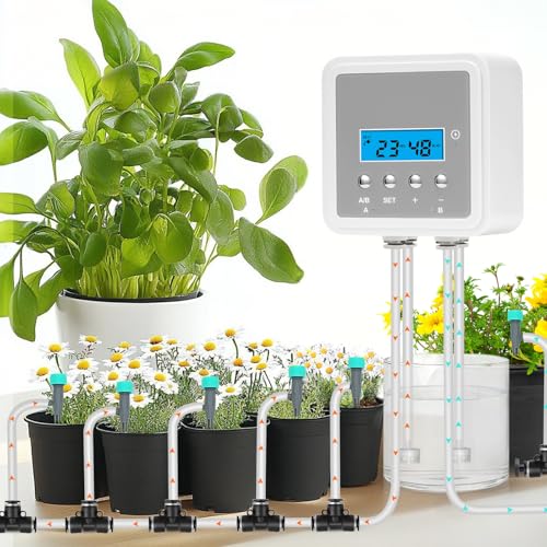 DAOTAILI Smart Automatic Plant Watering System for 20 Pots - Dual Pump Indoor Drip Irrigation Kit with 30-Day Programmable Timer & USB-C Charging - Image 1