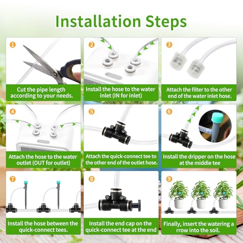 DAOTAILI Smart Automatic Plant Watering System for 20 Pots - Dual Pump Indoor Drip Irrigation Kit with 30-Day Programmable Timer & USB-C Charging - Image 5