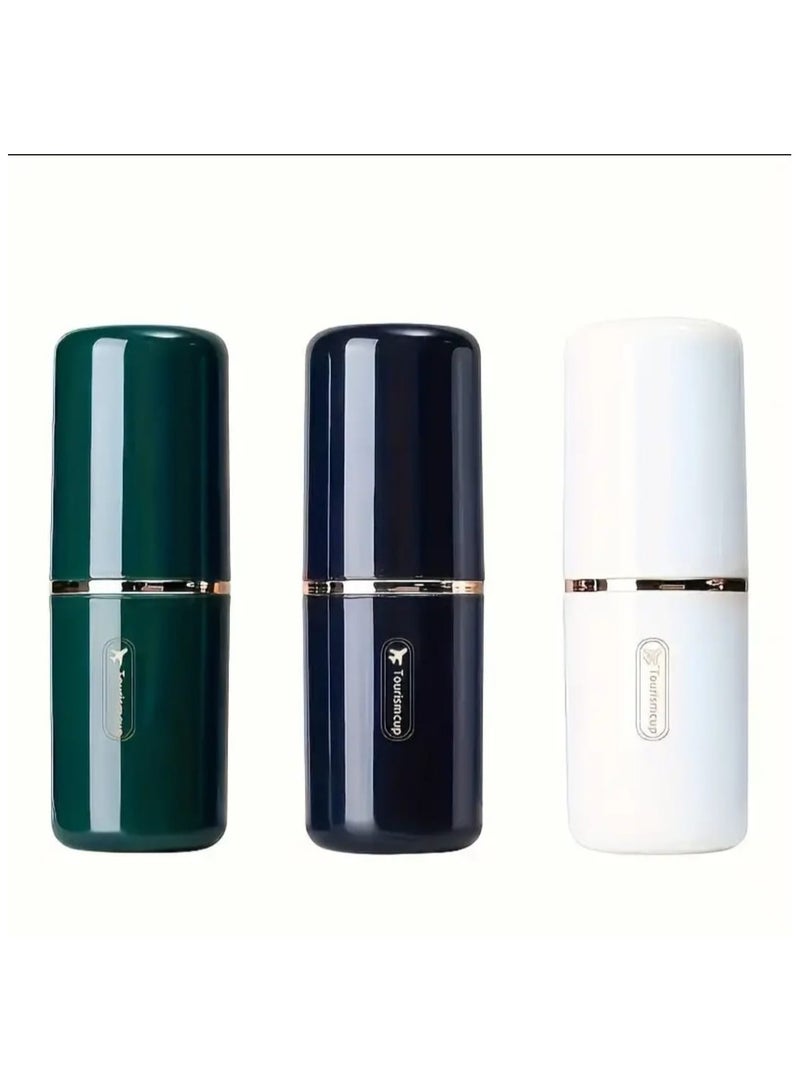 LDQ 3pcs Travel Toothbrush Case Set – Stylish & Compact Toothbrush Holder with Dual Compartment Design for Travel, Office, Gym & Home – Leakproof, Hygienic & Portable Toothbrush Storage Organizer for Men & Women - Image 1