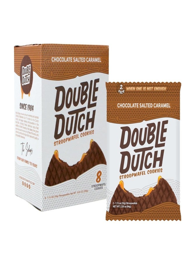 Double Dutch Stroopwafel Cookies - 2 Pack - 16 Waffles - Caramel, Blueberry, Vanilla, Chocolate Salted Caramel (16 Count, Chocolate Salted Caramel) - Image 1