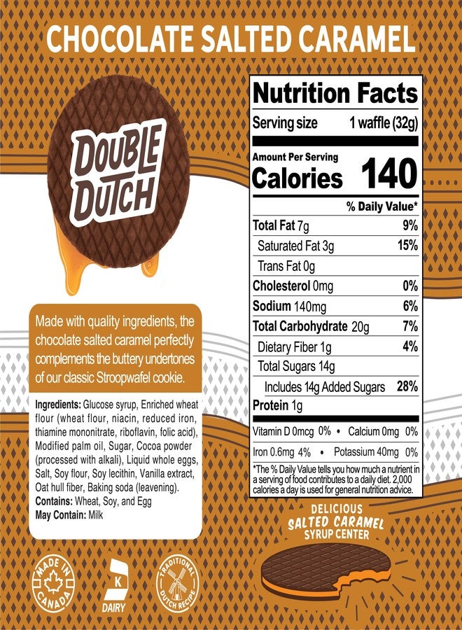 Double Dutch Stroopwafel Cookies - 2 Pack - 16 Waffles - Caramel, Blueberry, Vanilla, Chocolate Salted Caramel (16 Count, Chocolate Salted Caramel) - Image 5