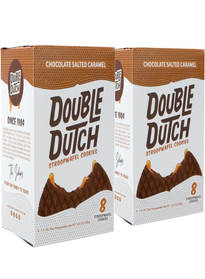 Double Dutch Stroopwafel Cookies - 2 Pack - 16 Waffles - Caramel, Blueberry, Vanilla, Chocolate Salted Caramel (16 Count, Chocolate Salted Caramel) - Image 3