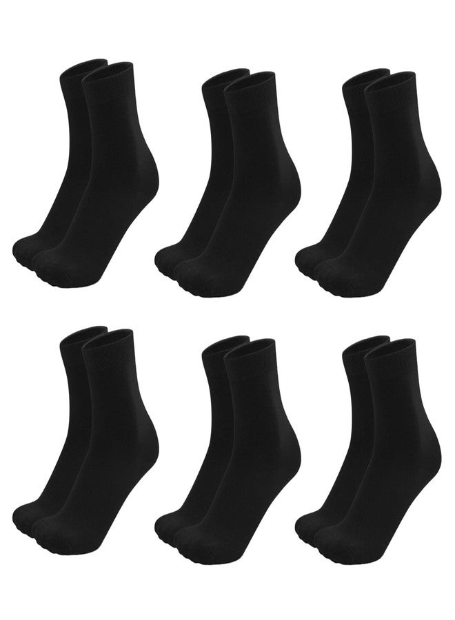 MUKHAKSH (Pack of 6 Pairs = 12 Socks Boys Cotton Black Ankle Length Socks