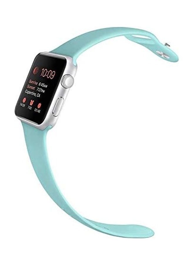 NIBEMINENT Replacement Silicone Strap For Apple Smartwatch 42-44mm Light Green - Image 2