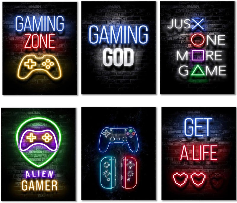 ASTRDECOR Gamer Room Decor Posters | Fashion Video Game Wall Art for Boys | Gaming Room Decor (Unframed, 8x10 Inch, 6 Pieces) - Image 1