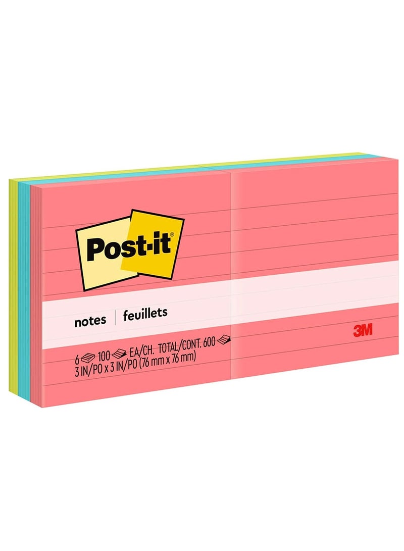 Post It 1 Pack Cape Town Collection America's Favorite Lined Sticky Notes 3 Inch X 3 Inch - Image 1