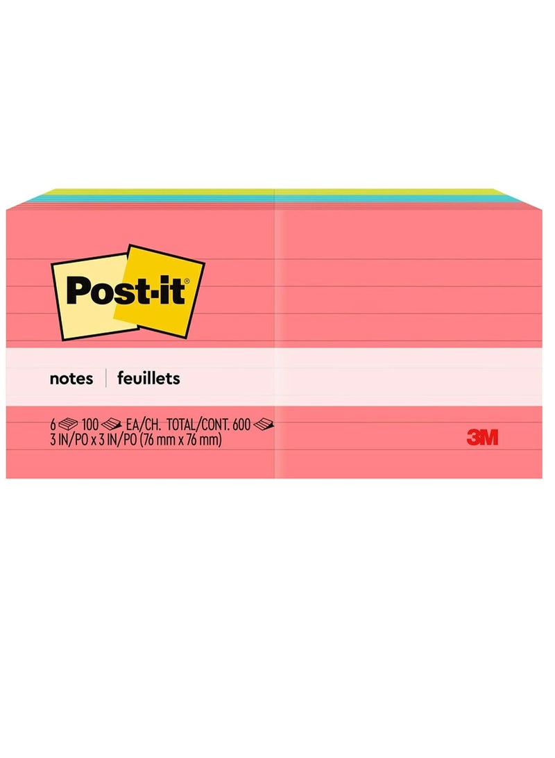 Post It 1 Pack Cape Town Collection America's Favorite Lined Sticky Notes 3 Inch X 3 Inch - Image 2