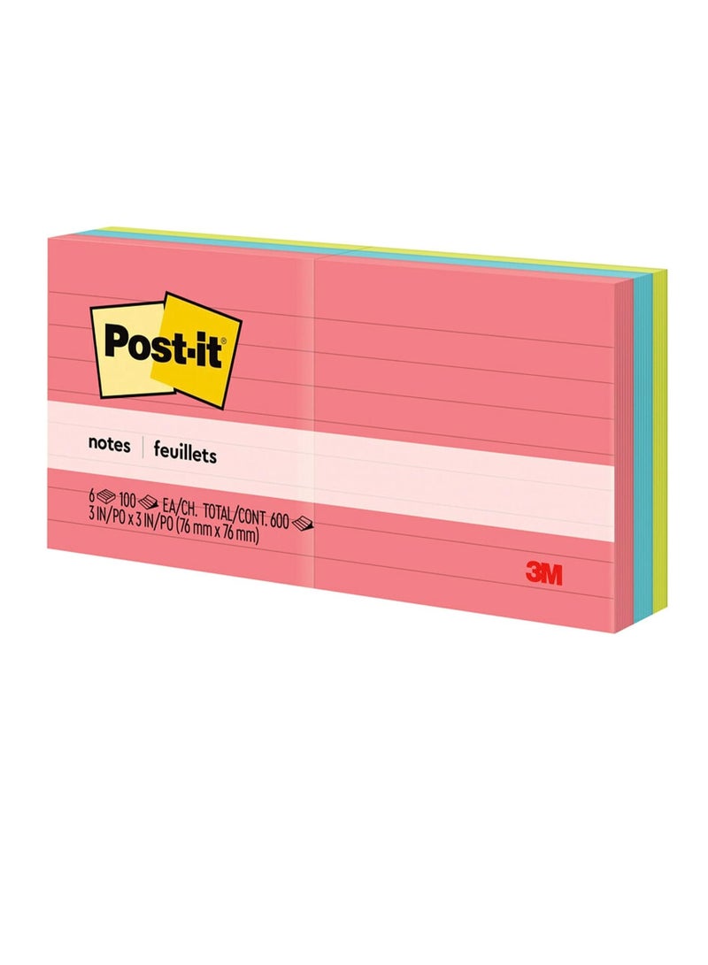 Post It 1 Pack Cape Town Collection America's Favorite Lined Sticky Notes 3 Inch X 3 Inch - Image 3