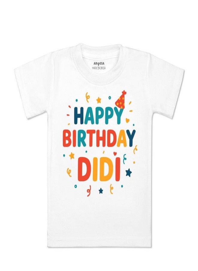 ARVESA Happy Birthday Didi TS-2054 Family Birthday Baby Tshirt for Kids Boys & Girls Half Sleeves Round Neck Clothes Tshirt for Kids Boys 1 Months to 6 Years Dress Yellow - Image 4