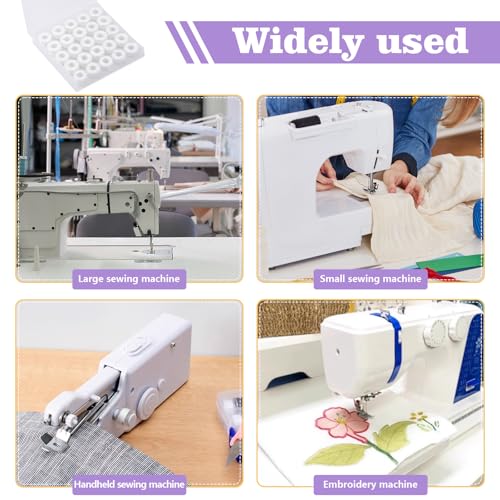 UzecPk 25pcs Thread for Sewing, Embroidery Bobbins, White Prewound Bobbins Size A SA156 Thread Sewing Machine Threads Kit for Embroidery and Sewing Machines DIY 50yds/Spool - Image 5