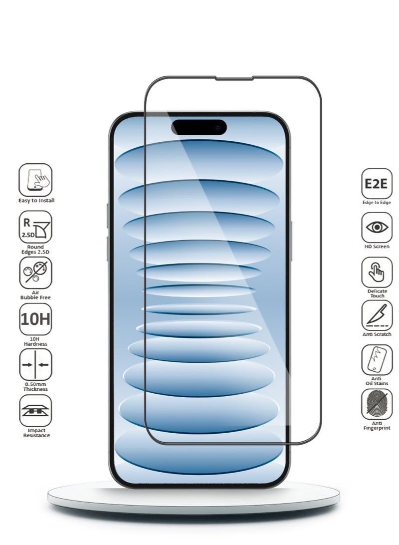 Techie حماية الشاشة من زجاج مقسّى HD بصلابة 10H تغطي بالكامل لهاتف iphone 16 - مقاوم للخدوش، مقاوم للبصمات، وتقنية خالية من الفقاعات - Image 5