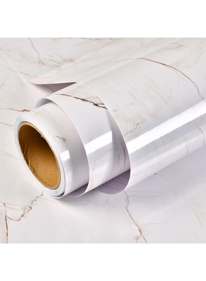 Bluejw Marbling Paper 40X500cm Self-Adhesive Wallpaper Waterproof Gloss Pvc Vinyl Oil Proof Granite Paper For Furniture Cover Surface Countertop Kitchen Shelf Liner - Image 1