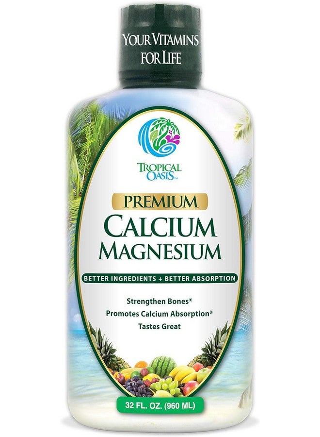 تروبيكال أويسيز سيترات الكالسيوم والمغنيسيوم السائلة الممتازة - تركيبة طبيعية لدعم العظام القوية - مكمل فيتامين سائل يحتوي على الكالسيوم والمغنيسيوم والبورون وفيتامين د3 - معدل امتصاص يصل إلى 98% - 32 أونصة، 64 جرعة - Image 1