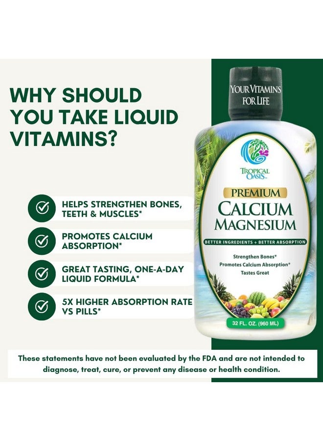 تروبيكال أويسيز سيترات الكالسيوم والمغنيسيوم السائلة الممتازة - تركيبة طبيعية لدعم العظام القوية - مكمل فيتامين سائل يحتوي على الكالسيوم والمغنيسيوم والبورون وفيتامين د3 - معدل امتصاص يصل إلى 98% - 32 أونصة، 64 جرعة - Image 5