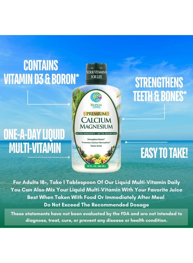 تروبيكال أويسيز سيترات الكالسيوم والمغنيسيوم السائلة الممتازة - تركيبة طبيعية لدعم العظام القوية - مكمل فيتامين سائل يحتوي على الكالسيوم والمغنيسيوم والبورون وفيتامين د3 - معدل امتصاص يصل إلى 98% - 32 أونصة، 64 جرعة - Image 3