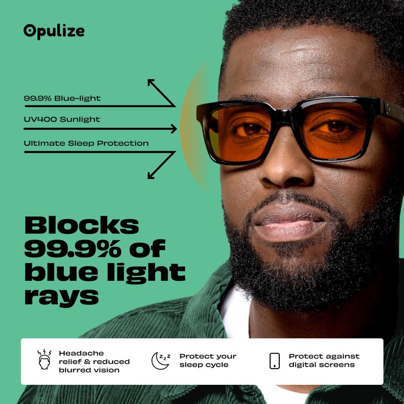 OPULIZE ERA Blue Light Glasses for Women Men, Oversized Frame with Clear Lens and UV400 Protection, Anti-Reflective & Anti-Glare, Computer & Screen Glasses, Black (Pack of 1) - Image 5