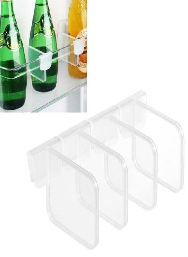 dhruheer 4Pcs Kitchen Refrigerator Internal Drawer Shelf Divider Clip Expandable Fridge Drawers Storage Partition Clips Storage Organizer Space Dividing Bottle Food Packets Organizer for Refrigerator - Image 4