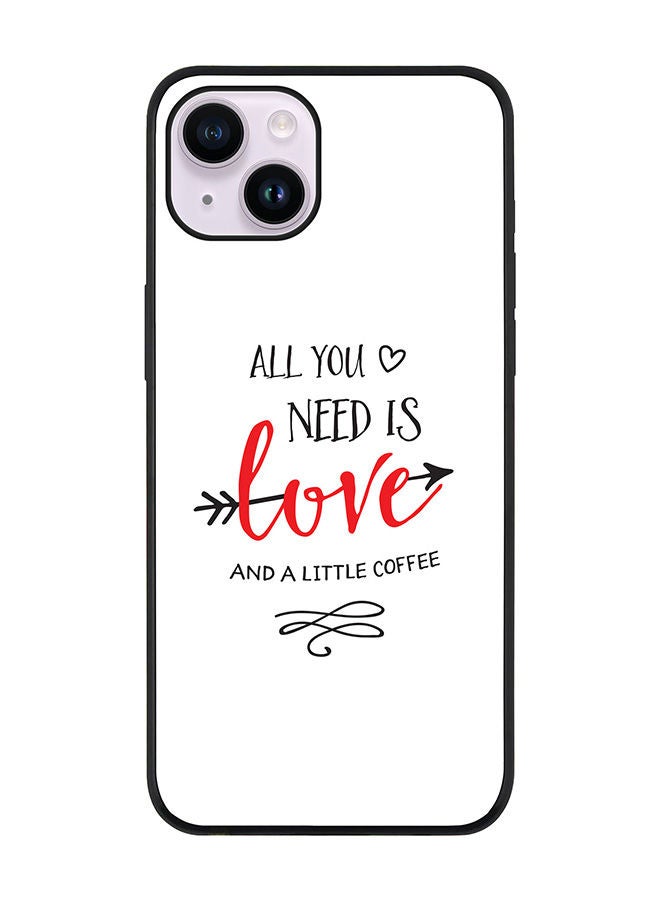 Stylizedd Rugged Black edge case for Apple iPhone 14 Plus Slim fit Soft Case Flexible Rubber Edges Anti Drop TPU Gel Thin Cover - All You Need Is A Little Love - Image 1