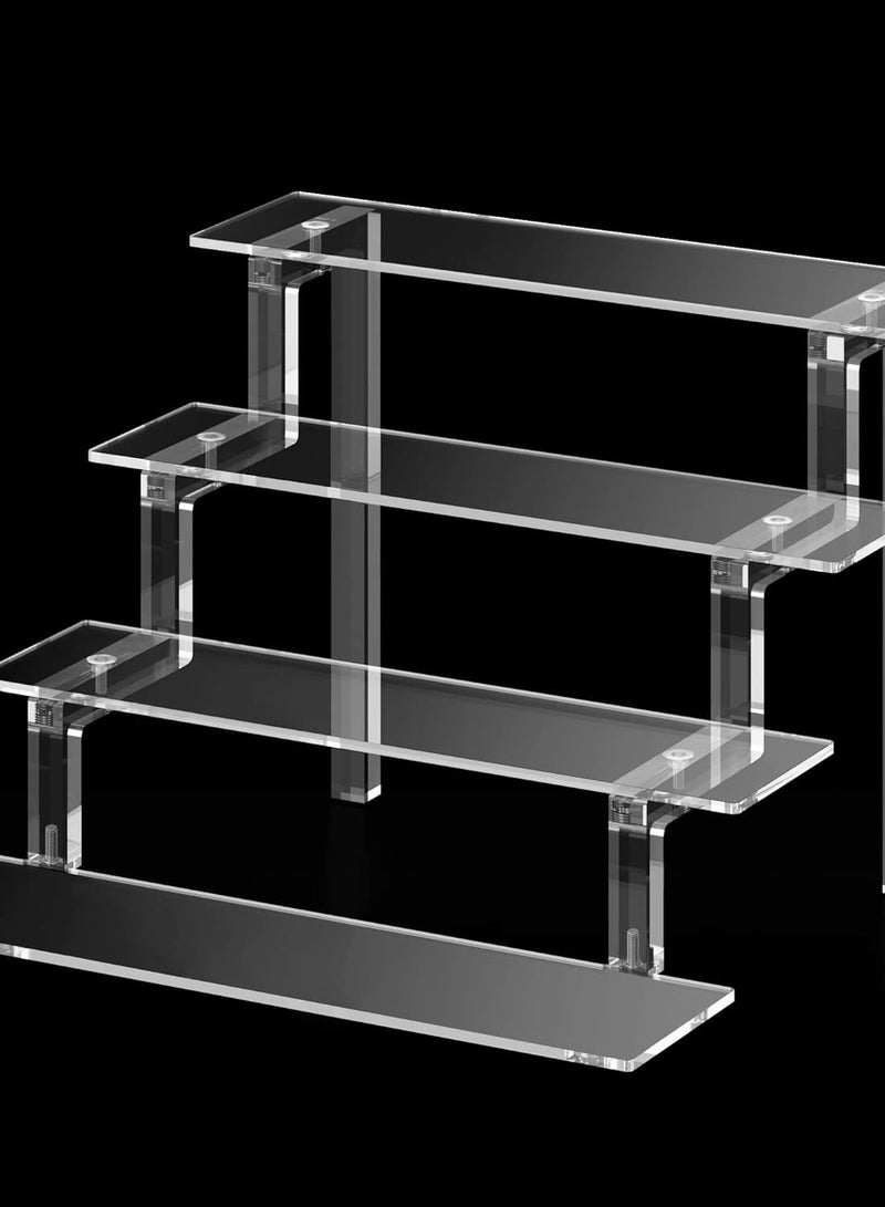 راكسوم حامل عرض من الأكريليك، 4 طبقات، رف عرض شفاف للمقتنيات الصغيرة، حامل منظم للعطور، حاملات حلوى الكب كيك، رف منظم لطلاء الأظافر، رفوف تخزين من الأكريليك لشخصيات البوب - Image 1