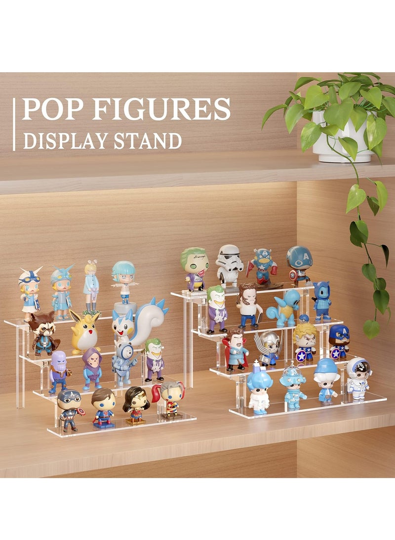 راكسوم حامل عرض من الأكريليك، 4 طبقات، رف عرض شفاف للمقتنيات الصغيرة، حامل منظم للعطور، حاملات حلوى الكب كيك، رف منظم لطلاء الأظافر، رفوف تخزين من الأكريليك لشخصيات البوب - Image 2