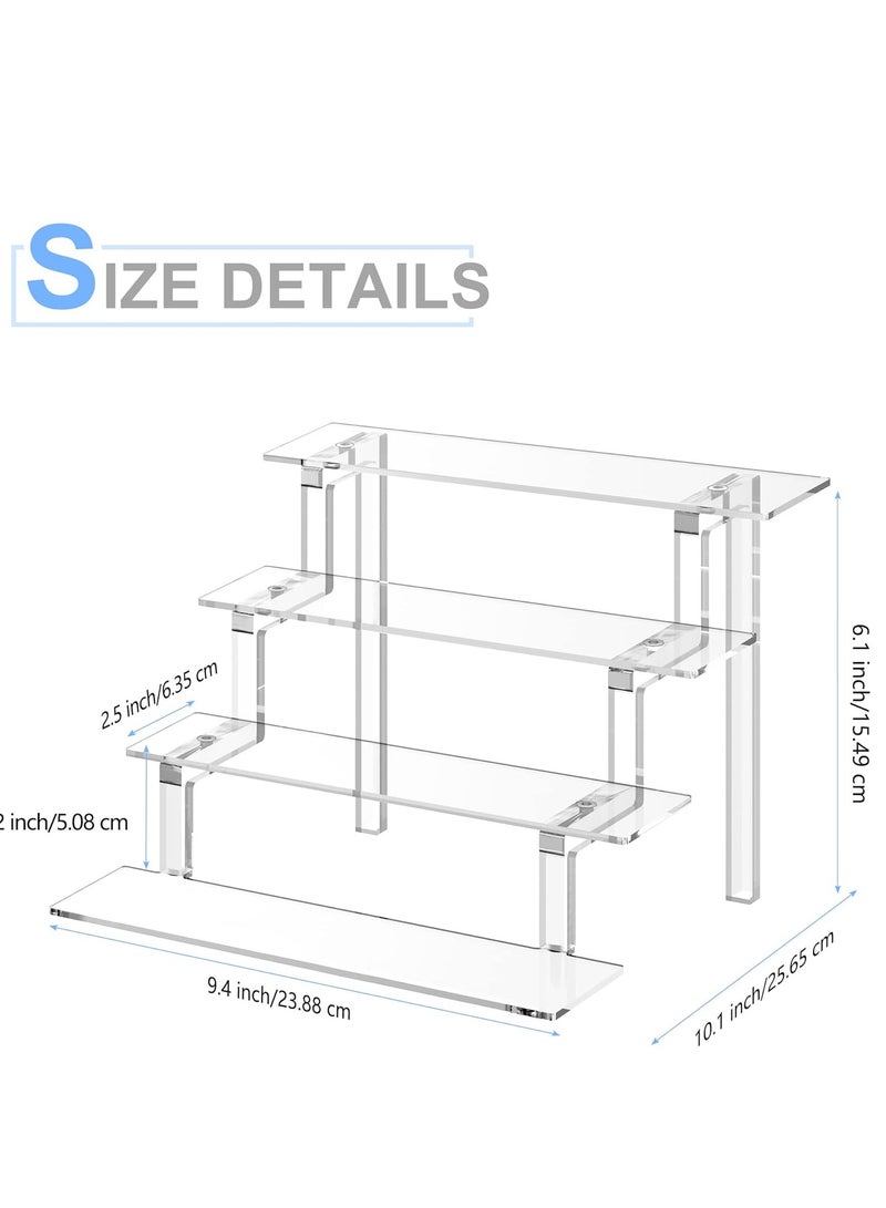 راكسوم حامل عرض من الأكريليك، 4 طبقات، رف عرض شفاف للمقتنيات الصغيرة، حامل منظم للعطور، حاملات حلوى الكب كيك، رف منظم لطلاء الأظافر، رفوف تخزين من الأكريليك لشخصيات البوب - Image 5