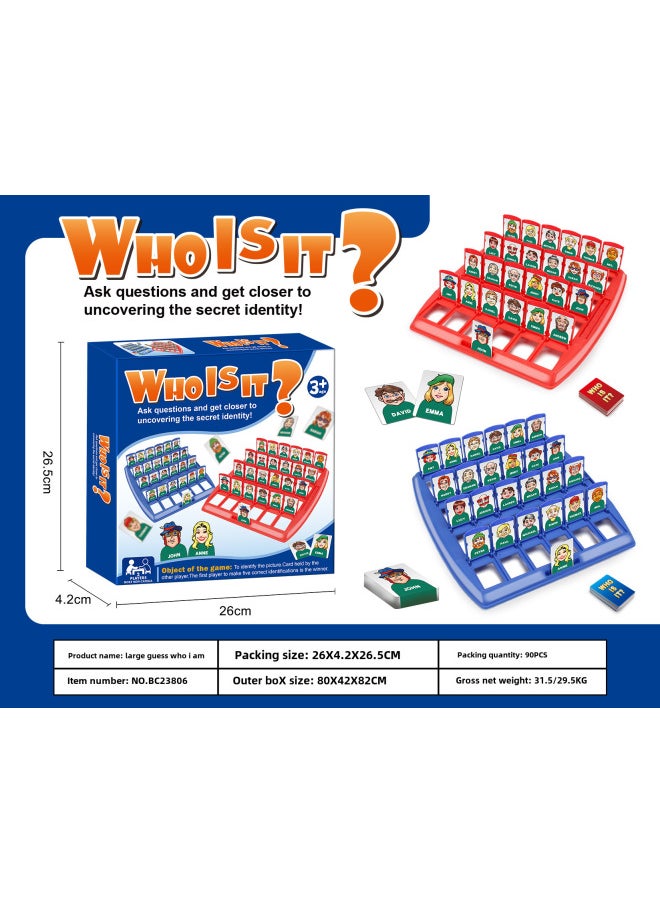 Children's Desktop Gaming Guess Who Am I Logic Reasoning Educational Parent-Child Interactive Toy Paper Card Game-Color:Big Guess Who I Am  A 90  - Image 1