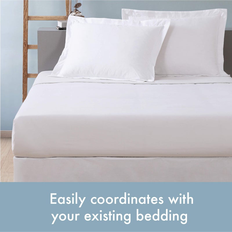 TodaysHome Todayâ€™s Home Classic Tailored Bed Skirt Dust Ruffle, Cotton Blend Design, 14" Drop Length, King, White - Image 5