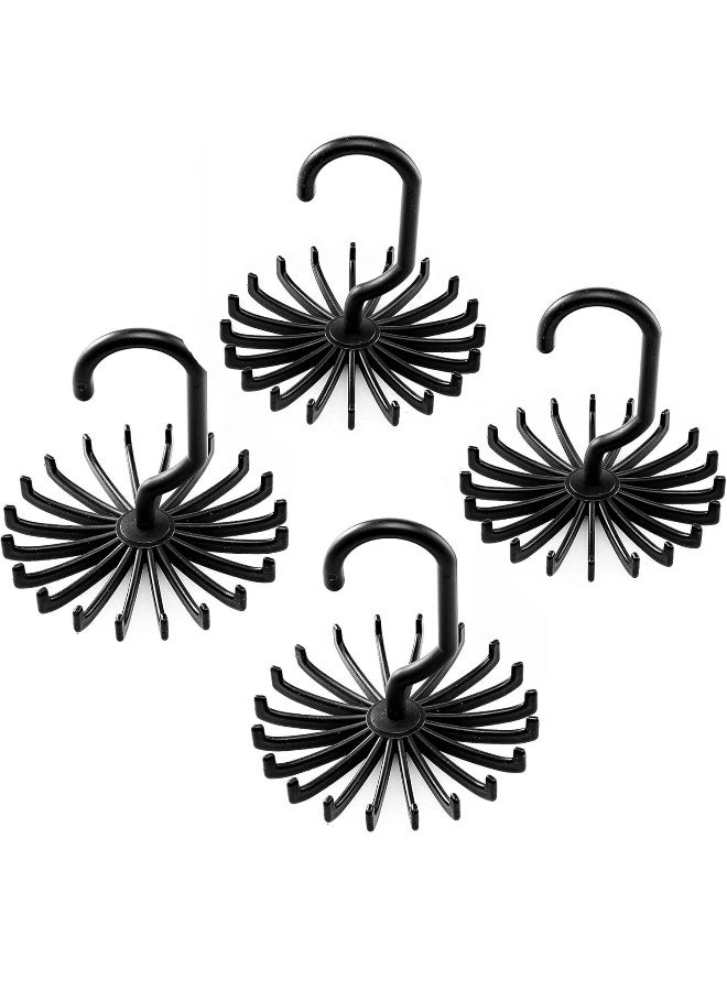 ZOBER Space Saving Tie Rack Hangers - (4 Pack) Convenient Hanging Organizer with 20 Hooks for Neckties, Bow Ties, Belts, Bra, Scarves & More - Image 1