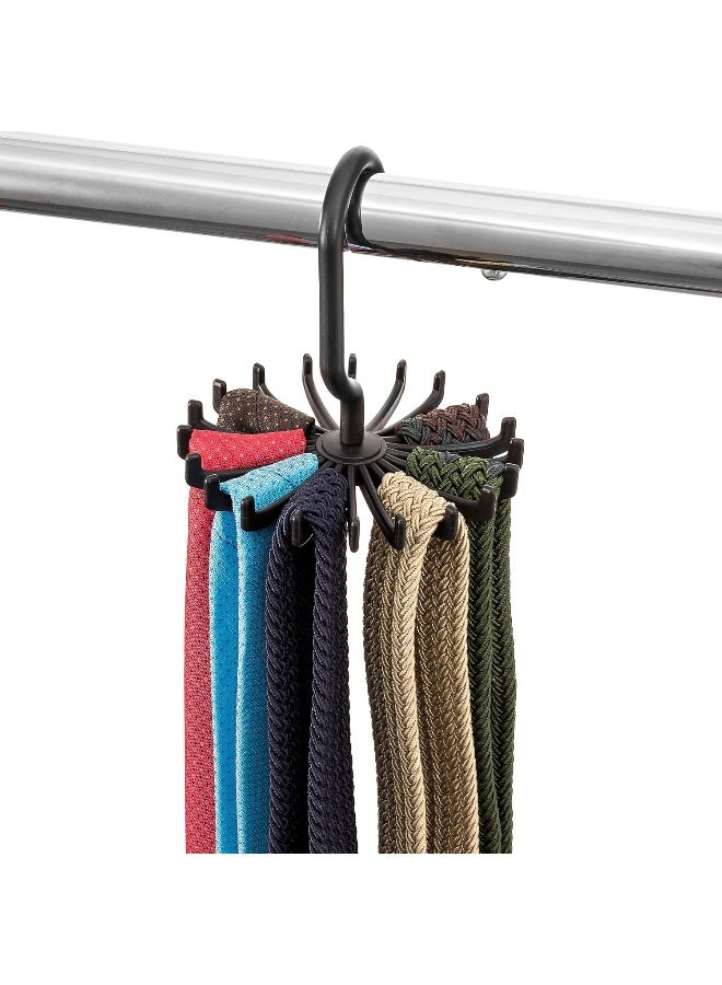 ZOBER Space Saving Tie Rack Hangers - (4 Pack) Convenient Hanging Organizer with 20 Hooks for Neckties, Bow Ties, Belts, Bra, Scarves & More - Image 2