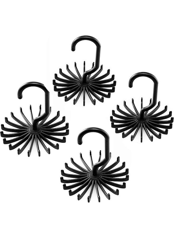 ZOBER Space Saving Tie Rack Hangers - (4 Pack) Convenient Hanging Organizer with 20 Hooks for Neckties, Bow Ties, Belts, Bra, Scarves & More - Image 3