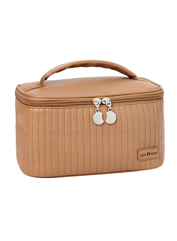 PU Open Lid Cake Shape Make Up Bag Cosmetic Storage Bag Soft Color Portable Makeup Bag - Image 1
