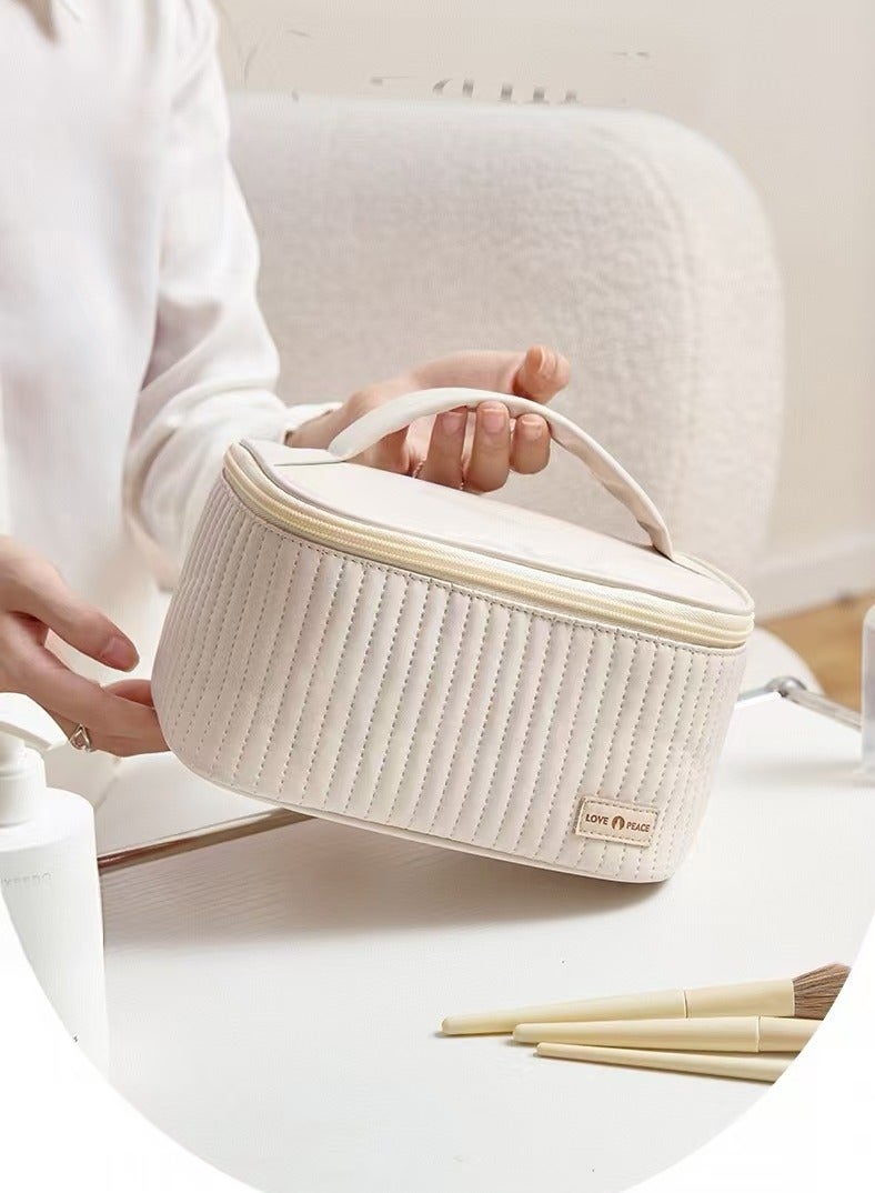 PU Open Lid Cake Shape Make Up Bag Cosmetic Storage Bag Soft Color Portable Makeup Bag - Image 3