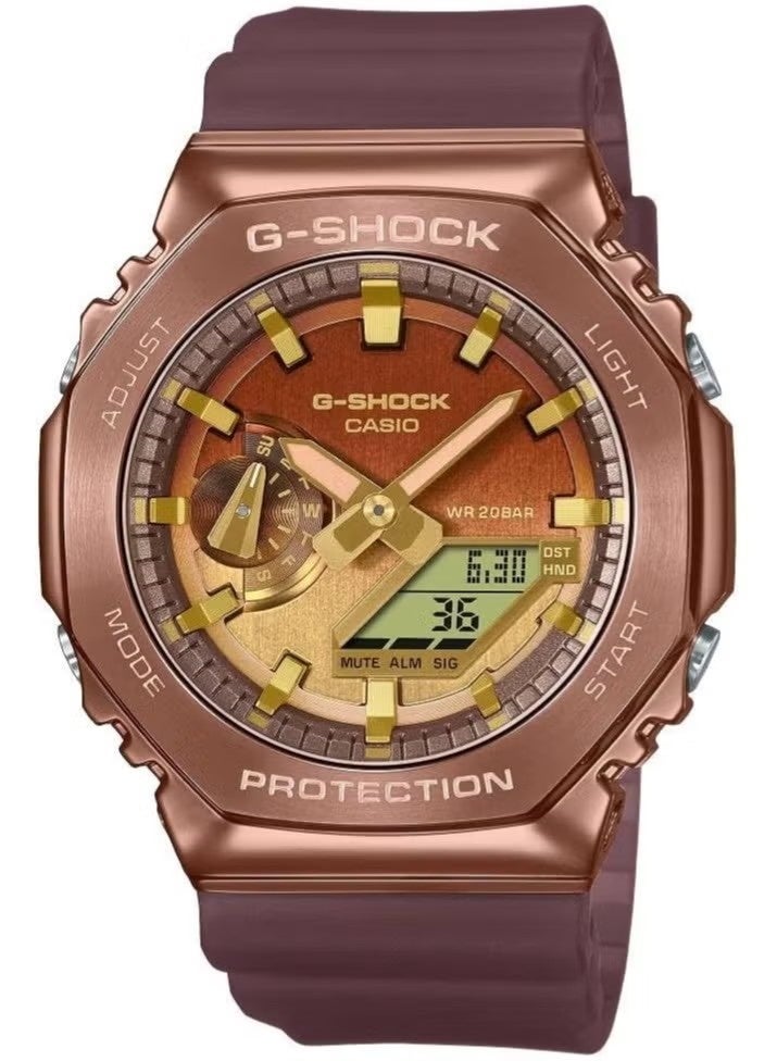 G-SHOCK ساعة جي شوك GM-2100CL-5ADR التناظرية الرقمية للرجال باللون الوردي الذهبي - Image 1