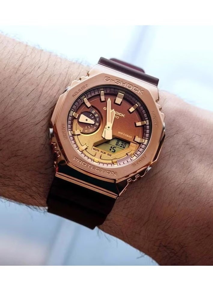 G-SHOCK ساعة جي شوك GM-2100CL-5ADR التناظرية الرقمية للرجال باللون الوردي الذهبي - Image 3