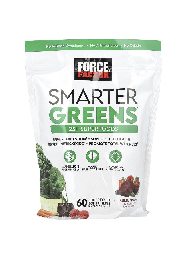 Force Factor Force Factor, Smarter Greens®, Summer Berry, 60 Superfood Soft Chews  - Image 1