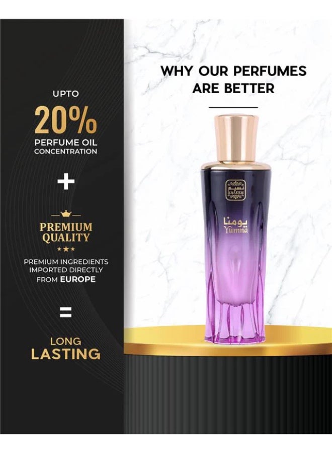 Naseem Yumna Non Alcoholic Perfume 80 ml - Unisex Refreshing Eau De Parfum with Orange, Lavender & Musk, Long Lasting Hypoallergenic Fragrance for Daily Wear - Image 3