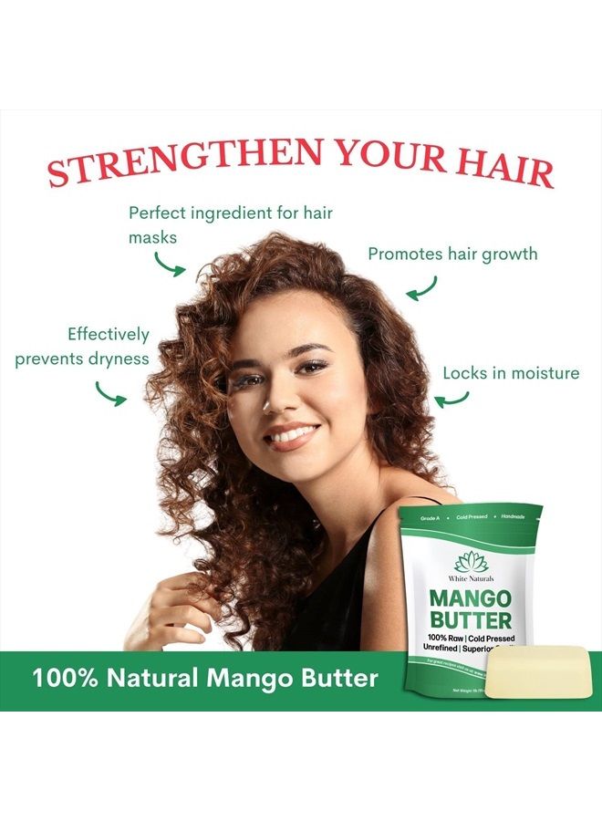 White Naturals Unrefined Mango Butter 1lb Raw, Organic, Natural, Great Moisturizer, Cold Pressed, Can Substitute Shea Butter in DIY Body Butters, Soap Making Base, Lotions, Lip Balm and Hair Growth or Use Alone 16oz  - Image 5