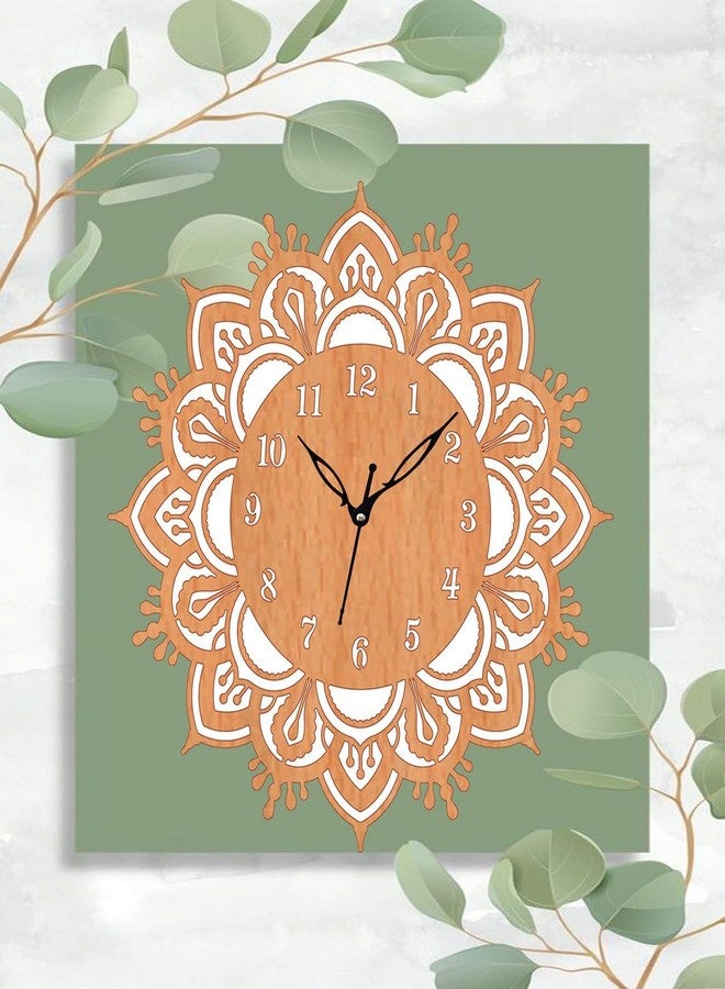 ADK Trendy Roman Wooden Clock, Wood Carving MDF Design Wall Clock, Perfect for Office, Classroom, Bedroom, Living Room, Kitchen, Restaurant,Hotel etc - Image 5
